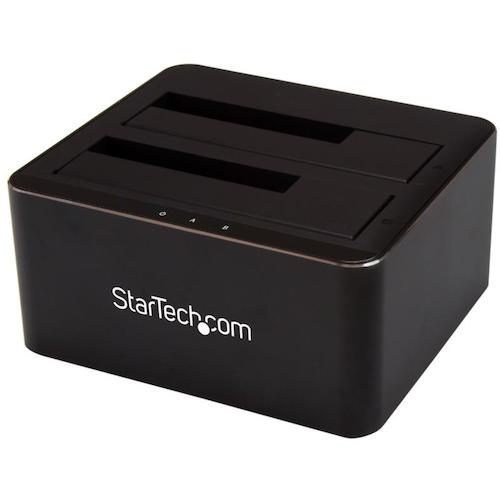 StarTech.com ＨＤＤ／ＳＳＤ照明ランプ／ＵＳＢ ３．０／２ベイ／２．５／３．５in ＳＡＴＡ３．０／外後ばらい固定ディスク ドック 【品番：SDOCK2U33V】