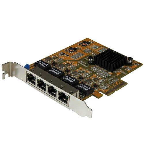 StarTech.com　ネットワークアダプターカード／ＰＣＩ　Ｅｘｐｒｅｓｓ　ｘ４／４ポート／ギガビット　ＲＪ４５　ＬＡＮ　カード　【品番：ST1000SPEX43】