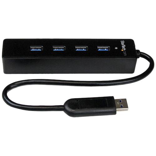 StarTech.com ＵＳＢこしき／ＵＳＢ ３．０／ＵＳＢ－Ａ － ４ｘ ＵＳＢ－Ａ／二階建てバス力強さ／黒いこと 【品番：ST4300PBU3】