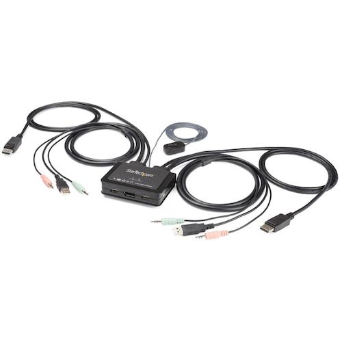 StarTech.com　ＫＶＭスイッチ／２ポート／１画面／ＨＤＭＩ／４Ｋ６０Ｈｚ／ケーブル一体型／ＡＵＸ　【品番：SV211HDUA4K】 22,669円