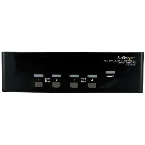 StarTech.com ＫＶＭ取り替えっこ／４界面／２画面／ＤＶＩ ＆ ＶＧＡ／１９２０ ｘ １２００／ＵＳＢ ２．０こしき／ＰＣ ＣＰＵうつり変わり器 【品番：SV431DDVDUA】