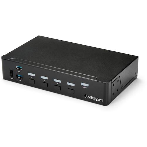 StarTech.com　ＫＶＭスイッチ／４ポート／１画面／ＶＧＡ／１９２０ｘ１２００／ＵＳＢ　３．０ハブ／ＡＵＸ　【品番：SV431HDU3A2】