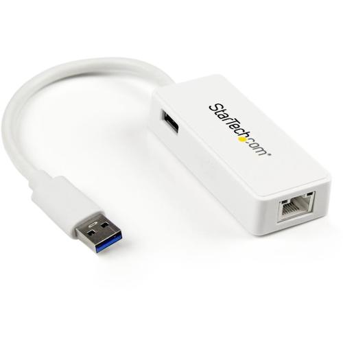 StarTech.com　ＬＡＮアダプター／ＵＳＢ－Ａ／１ｘ　ＲＪ４５／ギガビットイーサネット／１ｘ　ＵＳＢ－Ａポート／ホワイト　【品番：USB31000SPTW】
