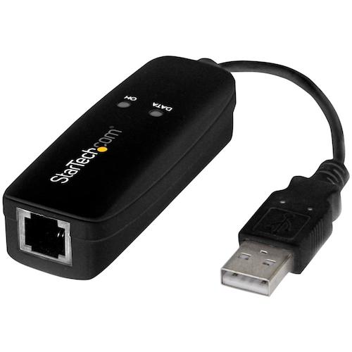 StarTech.com ＵＳＢ Ｆａｘモデムアダプター／ＵＳＢ ２．０／５６Ｋ Ｖ９２／外付けアナログモデム 【品番：USB56KEMH2】