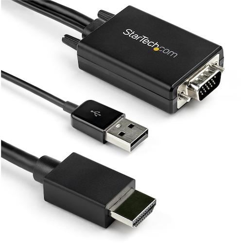 StarTech.com 見せびらかす取り替えっこ有線テレビ／ＶＧＡ － ＨＤＭＩ／２ｍ／１０８０ｐ／ＵＳＢ力強さ／ＢＫ 【品番：VGA2HDMM2M】