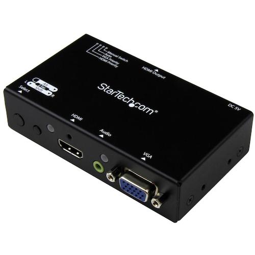 StarTech.com　ＨＤＭＩ　ＶＧＡディスプレイ切替機／２入力１出力／１０８０ｐ／自動／優先切替機能／２ｘ１　ＨＤＭＩ出力スイッチ　【品番：VS221VGA2HD】