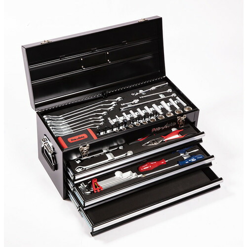 スエカゲツール　Ｐｒｏ－Ａｕｔｏ　３／８”＆１／４”ＤＲ．８３ＰＣ．ツールキット　ブラック　【品番：TE-383B】