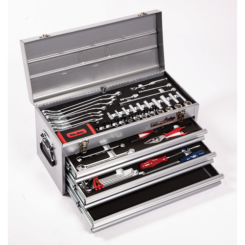 スエカゲツール Pro−Auto 3/8”&1/4”DR.83PC.ツールキット シルバー 【品番:TE-383S】|住設プロ 店
