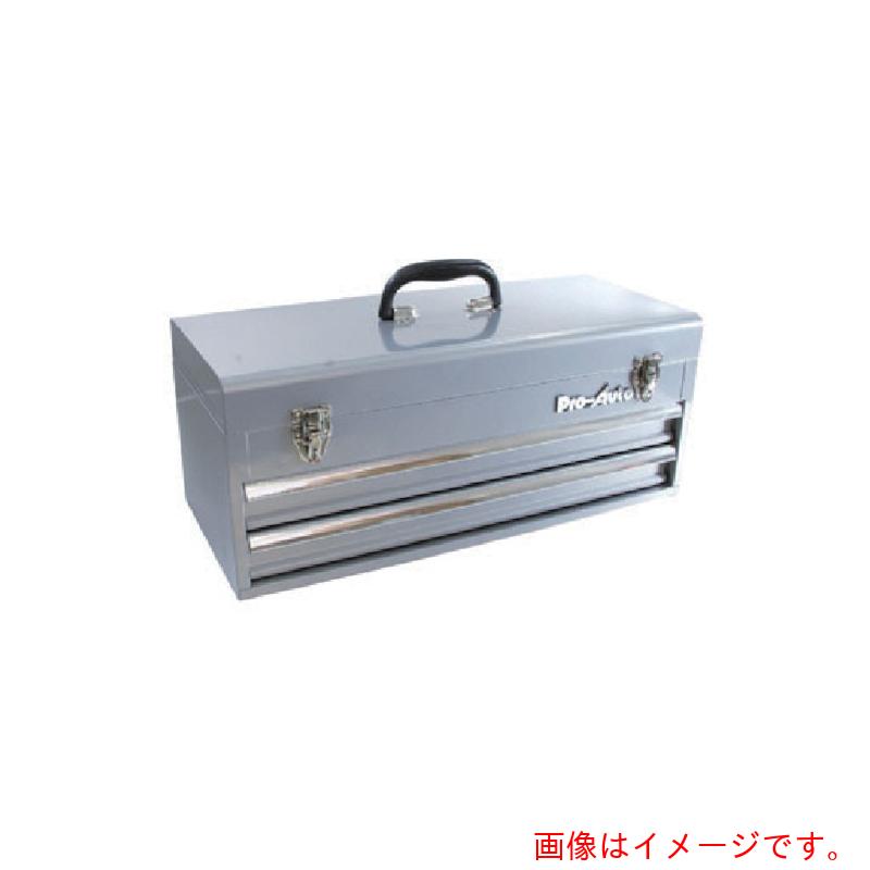 スエカゲツール ２段抽き出し式物の具ボックス席 しろがね色 【品番：Y983020S】