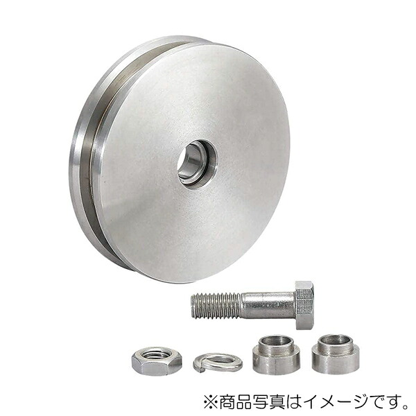 スガツネ工業 LAMP ステンレス鋼 掛け目用戸車 JS310型 枠無V型 【品番：JS310-200V】