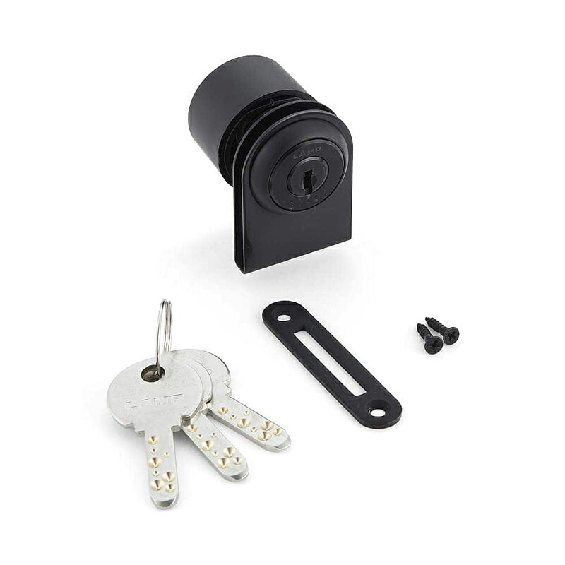 スガツネ工業　LAMP　ミリオンロックシリンダーガラス錠 1310GL型　ブラック　【品番：1310GL-BL-D】