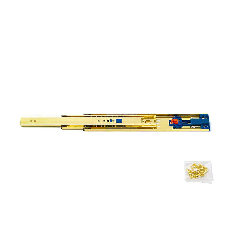 スガツネ工業　LAMP　スライドレール 4670 セルフ＆ソフトクロージング機構付 金色めっき仕様 PAT　ゴールド　【品番：4670-300GA】