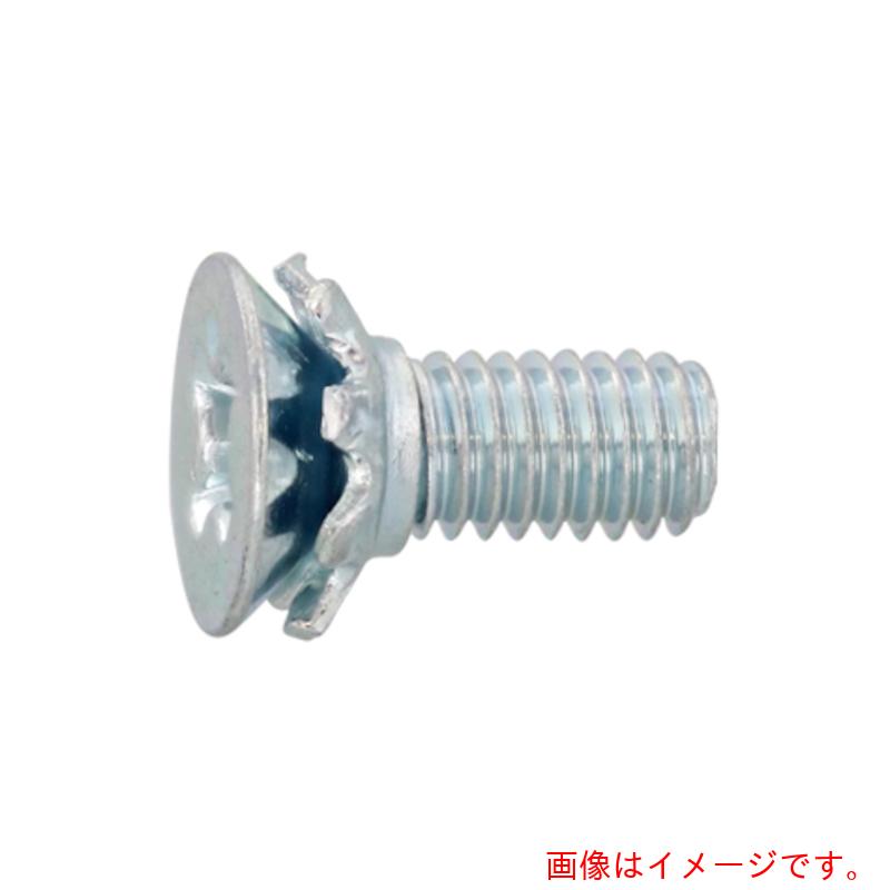サンコーインダストリー（SUNCO）　組込みねじ　（＋）皿　ＦＯ＝２（皿歯Ｗ（鉄（または標準）・クロメート）　Ｍ３×６（２５００本入）　【品番：10-00-0052-00300060-02】