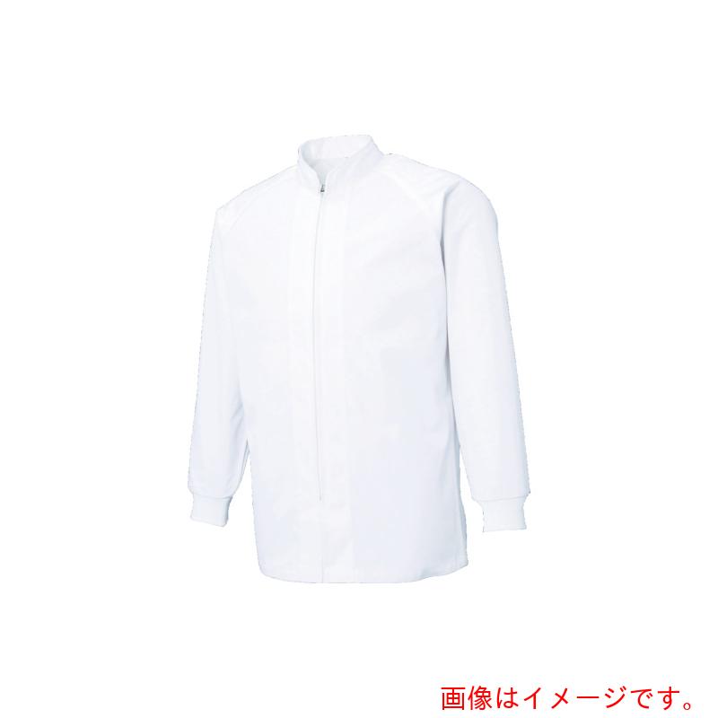 サンエス（SUN・S）　食品工場向けジャケット　超清涼　男女共用混入だいきらい長袖コート　Ｍ　ホワイト　【品番：FX70650R-M-C11】