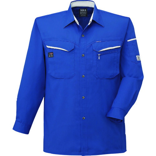 サンエス（SUN・S）　夏　長袖シャツ　ブルー色　Ｌサイズ　【品番：WA10479-4-L】 5,887円