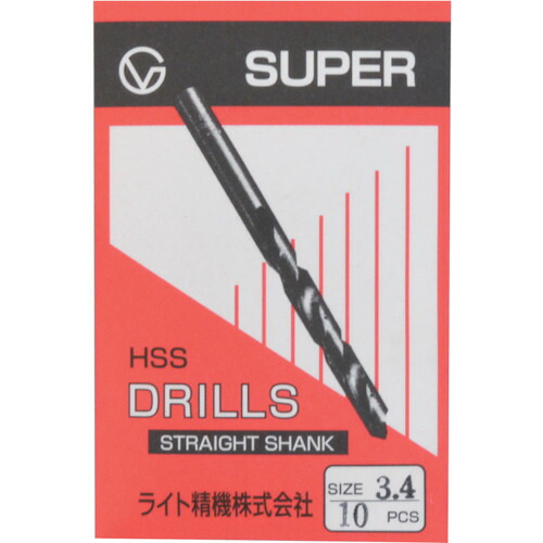 ライト精機　スーパー　スーパー　袋入り鉄工ドリル　６．１ｍｍ　【品番：013911】