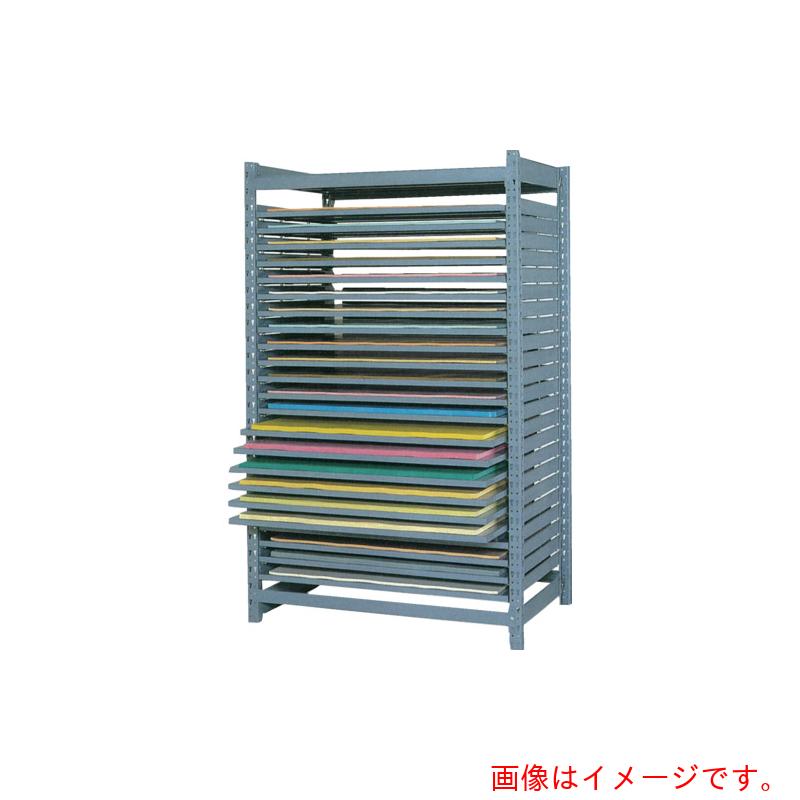 【別途送料あり】【都度見積】サンゼン産業　引出式洋紙棚（菊判用）　１９段引出し（有効高さ５０ｍｍ）　【品番：YPK619N-S】