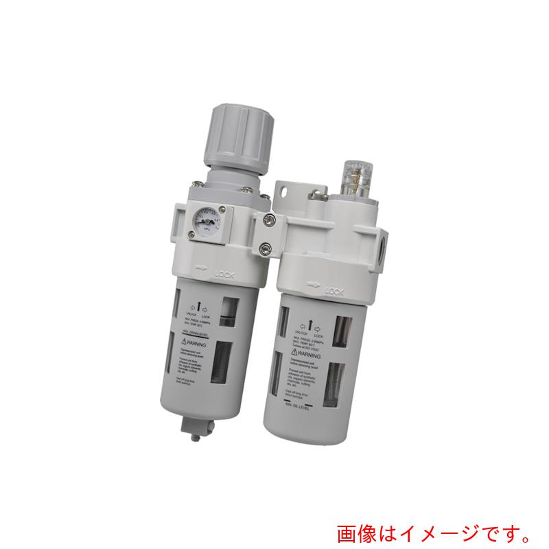 Parker TAIYO　エアコントロールユニット／２点セット（オートドレン、ブラケット、角型圧力計、メタルケース付）　【品番：MKL3-15-ABDS】｜住設プロ　店
