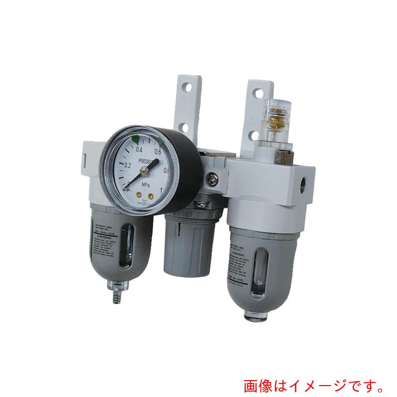 Parker TAIYO　エアコントロールユニット／３点セット（ブラケット付、Ｄ型圧力計付）Ｒｃ１／４　【品番：SFRL3-08-BD】