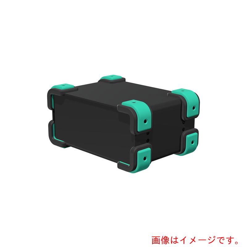 タカチ電機工業（TAKACHI）　コーナーガード付アルミケース　ブラック／エメラルド　【品番：UCG20-9-14BE】
