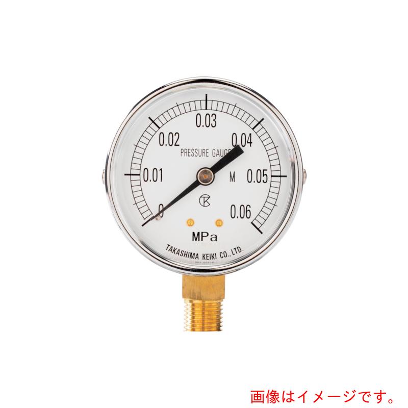 高島計器　一般蒸気用圧力計（Ａ枠立型・φ６０）圧力レンジ０．０～０．０６ＭＰａ　Ｇ１／４　【品番：101100640】