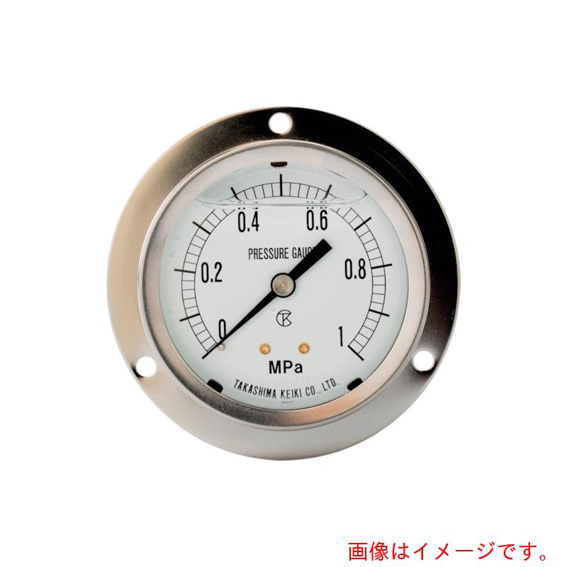 高島計器　グリセリン入圧力計（Ｄ枠埋込型・縁あり・φ６０）圧力レンジ０．０～１０ＭＰａ　Ｒ１／４【１３１６２１０】　【品番：1316210】