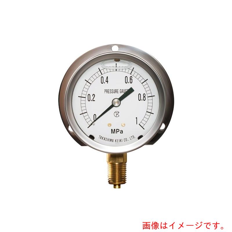 高島表示計器 ステンレス鋼無意味さ計（Ｂ枠立型・φ６０）剪断応力範囲０．０～ー０．１ＭＰａ Ｇ１／４ 【品番：1461901】