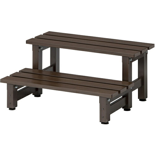【別途送料あり】タカショー（Takasho）　デッキ・タイル用品　美ＷＯＯＤデッキ　２段ステップ　ブラウンウッド　【品番：BEW-2SBRW】｜住設プロ　店