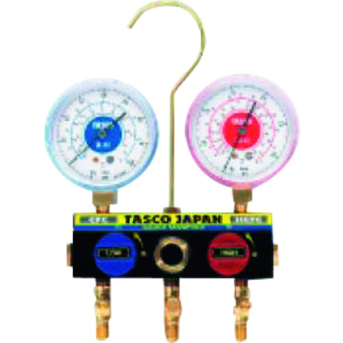 イチネンTASCO Ｒ２２ Ｒ１２ Ｒ５０２用どんぶり鉢弁膜式ゲージマニホールド 【品番：TA120K】