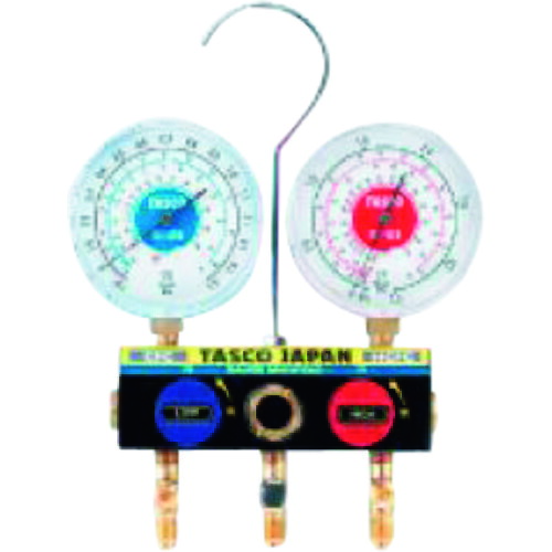 イチネンTASCO Ｒ２２ Ｒ１２ Ｒ５０２用どんぶり鉢弁膜式ゲージマニホールド 【品番：TA120W】