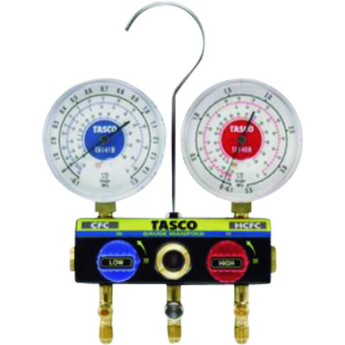 イチネンTASCO Ｒ２２ Ｒ１２ Ｒ５０２用どんぶり鉢弁膜式ゲージマニホールド 【品番：TA120WH】