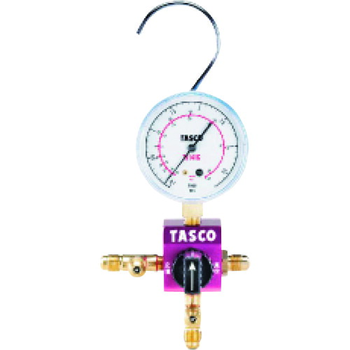 イチネンTASCO　Ｒ４１０Ａ　Ｒ３２用　ボールバルブ式シングルゲージマニホールド　【品番：TA123C】