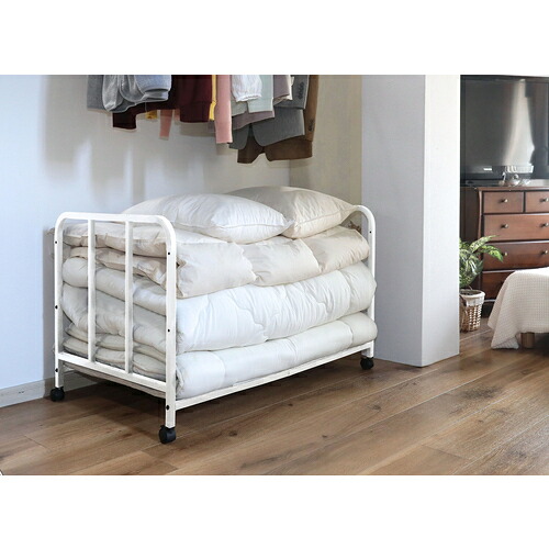 【別途送料あり】谷村実業　ＴＡＳＳＣＯＭ　カバー付き布団収納ラック　ホワイト　【品番：TAN-268-WH】