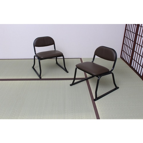谷村実業　ＴＡＳＳＣＯＭ　背付き和座敷チェア　２脚組　ブラウン　【品番：+TAN-883-2-BR】