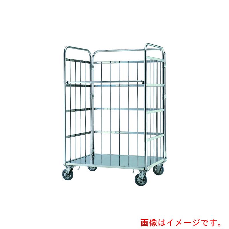【別途貨物輸送あり】テックサス（TECHSUS） ロールボックスパレット ８５０ｘ６６０ スチール写真φ１５０天然ゴム車 【品番：MC-5E】