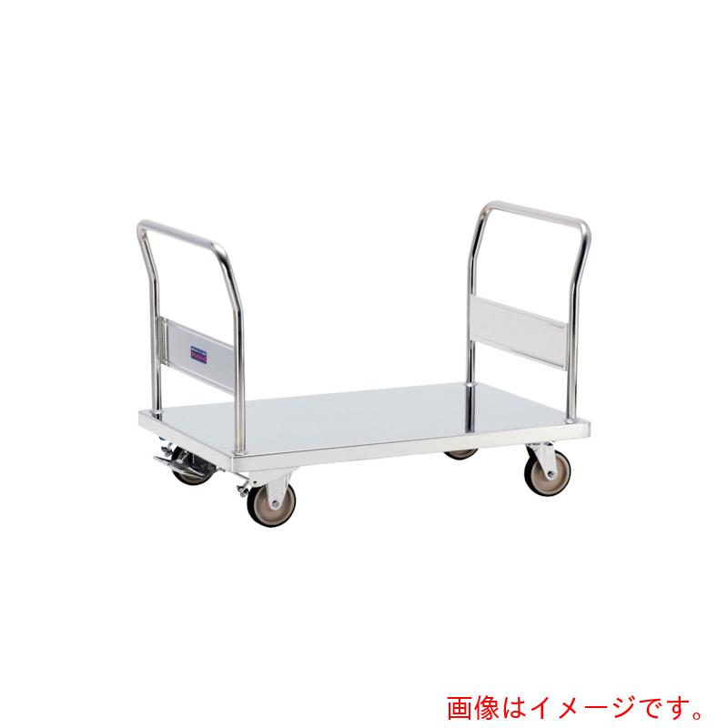 【別途送料あり】テックサス（TECHSUS）　オールステンレス製運搬車　両ハンドル式ステンレス台車　フットブレーキ付　ＳＵＳΦ１２５ウレタン車　１２００×６００×２１３ｍｍ　【品番：NW-1260DWH-FB】