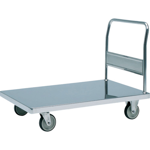 【別途貨物輸送あり】テックサス（TECHSUS） ステンレス鋼手押し車 １２００Ｘ７５０ ＳＵＳφ１５０ウレタン車 【品番：NW-1275D】