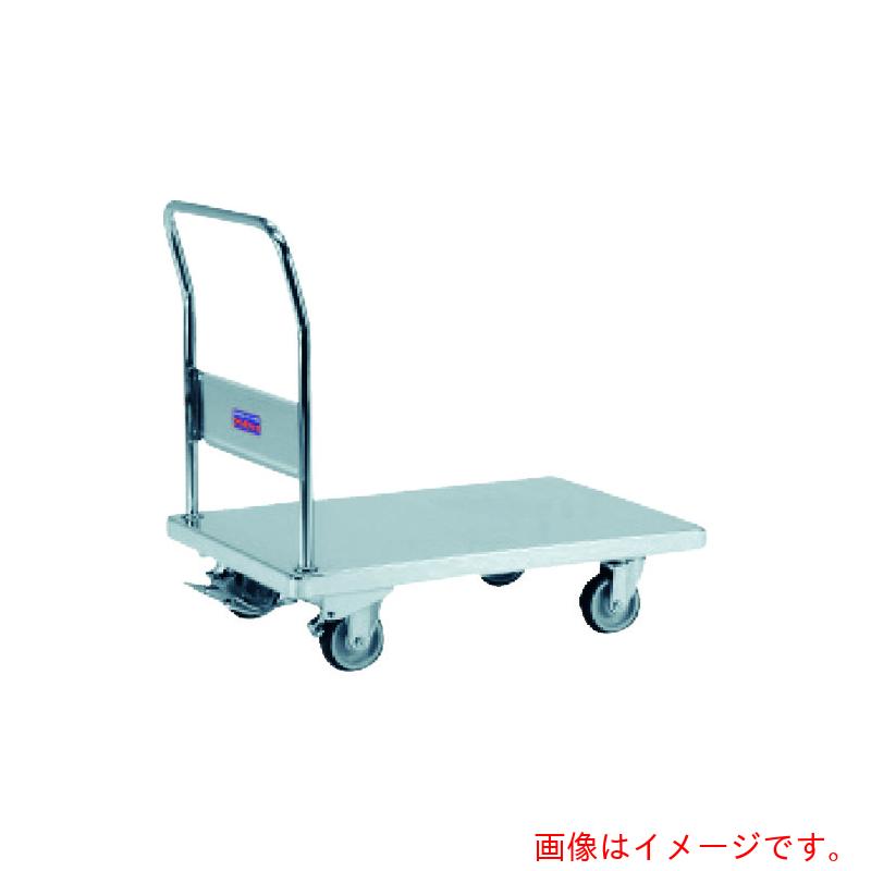 【別途貨物輸送あり】テックサス（TECHSUS） フットブレーキ付 ステンレス鋼手押し車 ＳＵＳφ１２５ウレタン車 【品番：NW-9060D-FB】