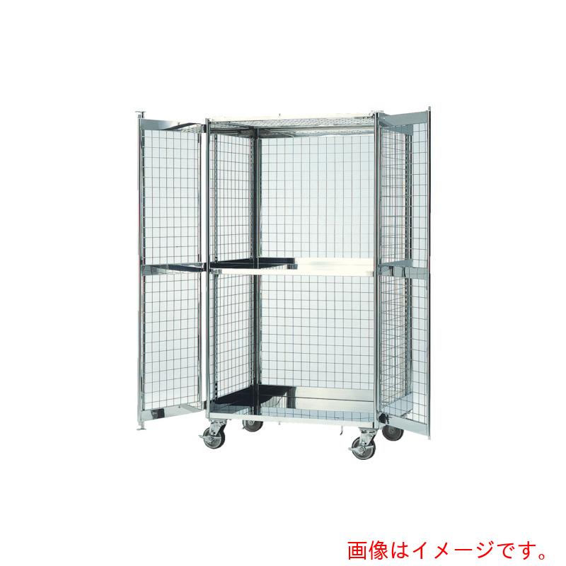 【別途貨物輸送あり】テックサス（TECHSUS） 折りたたみ式ステンレスセキュリティカート １１００ｘ８００ 【品番：SEC-3D】