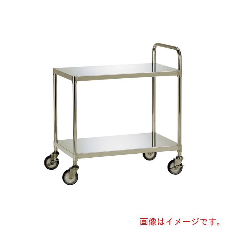 テックサス（TECHSUS）　ステンレスワゴン２段タイプ（フラットタイプ）　７５０Ｘ４５０　スチールφ１００ウレタン車　【品番：WG2-N7545E】
