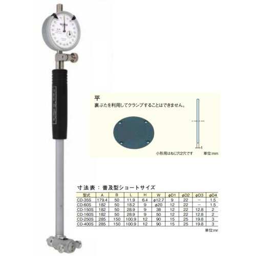 テクロック（TECLOCK） 浅孔用円筒ゲージ 遊撃手大きさ 【品番：CD-150FS】