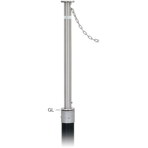帝金(Teikin) バリカー 車止め上下式 ステンレス製 Φ48.6 GLH=710 クサリ1.5M内蔵 KS-22C 【品番:KS-22C】