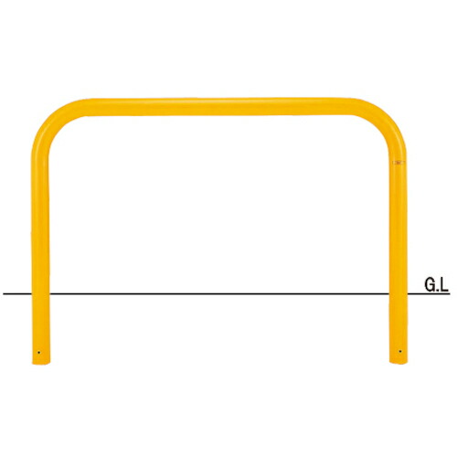 帝金（Teikin）　バリカー横型　スチール製　焼付塗装（黄色）横浅なし固定式　【品番：Y83A-15】