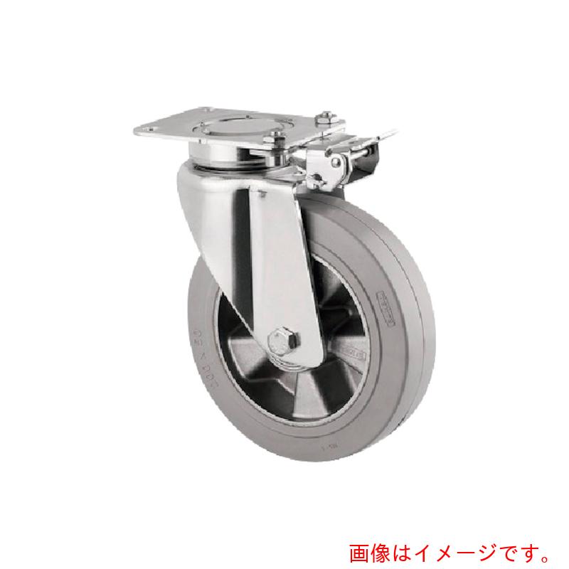 テンテキャスター（TENTE）　重荷重用高性能旋回キャスター”ＤＥＬＴＡ”（ゴム車・メンテナンスフリー）　φ１２５　自在式（方向ロック付）　【品番：3641IFP125P63】