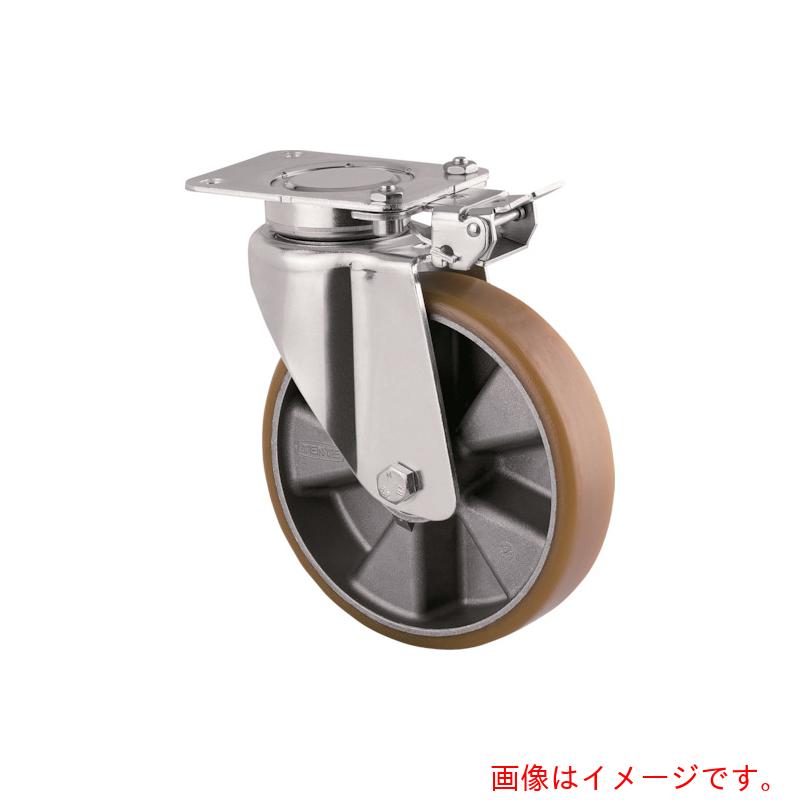 テンテキャスター（TENTE） 差しつかえ重用高性能回転させるキャスター“ＤＥＬＴＡ”（ウレタン拷問台） φ１６０ 自在式（道のり鍵を掛ける付） 【品番：3641ITP160P63 CONVEX】