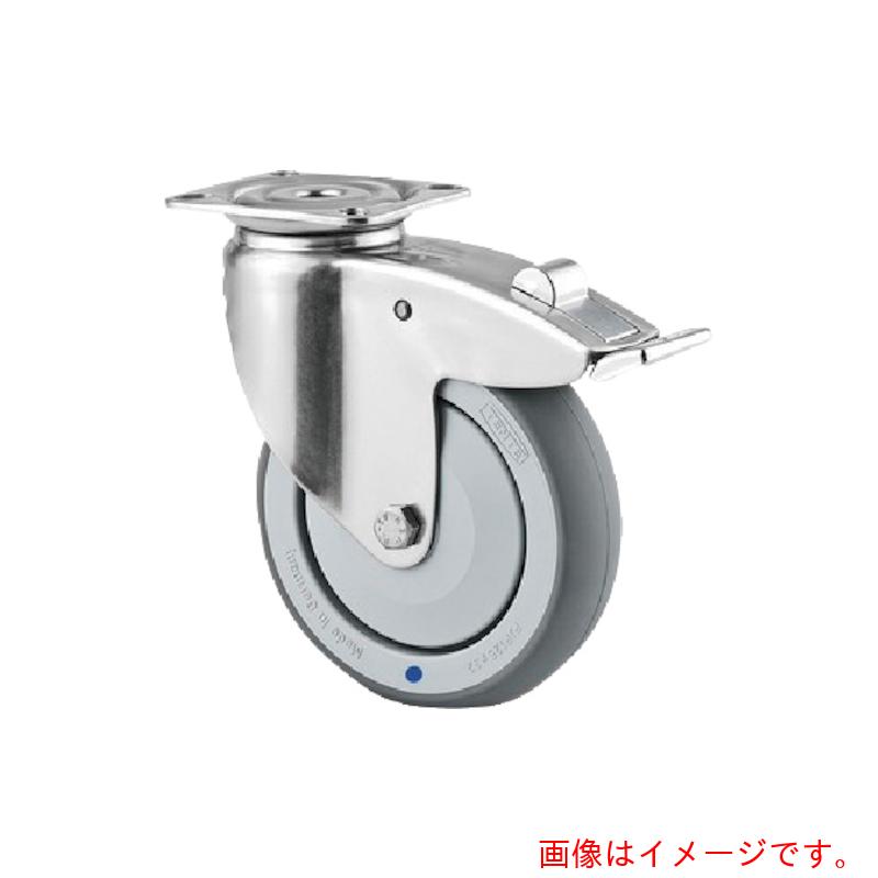 テンテキャスター（TENTE）　プレート式キャスター“ＡＧＩＬＡ”（エラストマー車・ステンレス金具）　φ７５　自在式（トータルロック付）　【品番：7477PJC075P40】
