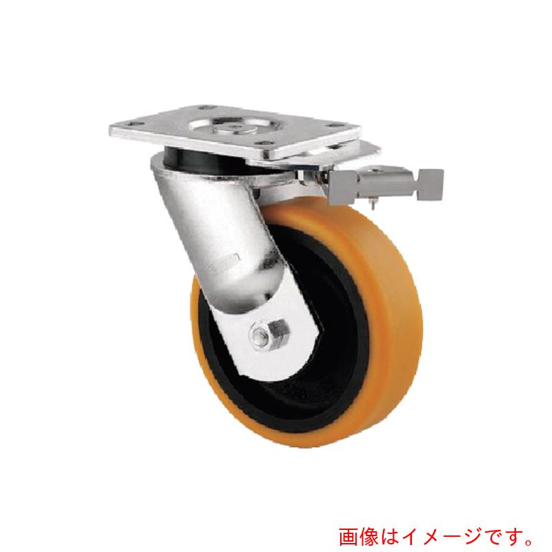 テンテキャスター（TENTE）　超重荷重用キャスター”ＫＡＰＰＡ”（ポリウレタン車）　φ１２５　自在式（方向ロック付）　【品番：9651FTP125P63】