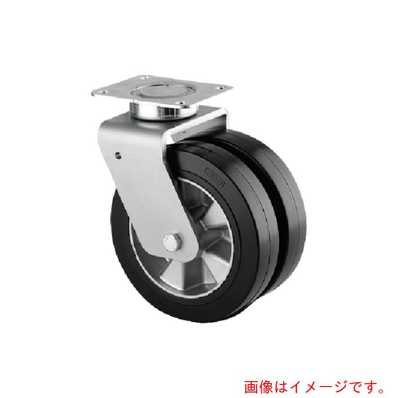 テンテキャスター（TENTE）　重荷重用高性能双輪キャスター”ＤＥＬＴＡ　ＴＷＩＮ”（ゴム車・メンテナンスフリー）　φ１２５　自在式　【品番：9940IEP125P63】 22,615円