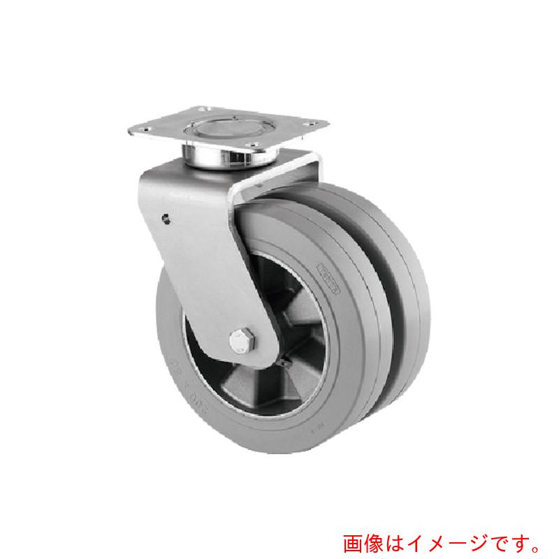 テンテキャスター（TENTE） 差しつかえ重用高性能双輪キャスター”ＤＥＬＴＡ ＴＷＩＮ”（天然ゴム車・タイア痕レスタイプ・メンテナンスフリー） φ１２５ 自在式 【品番：9940IFP125P63】