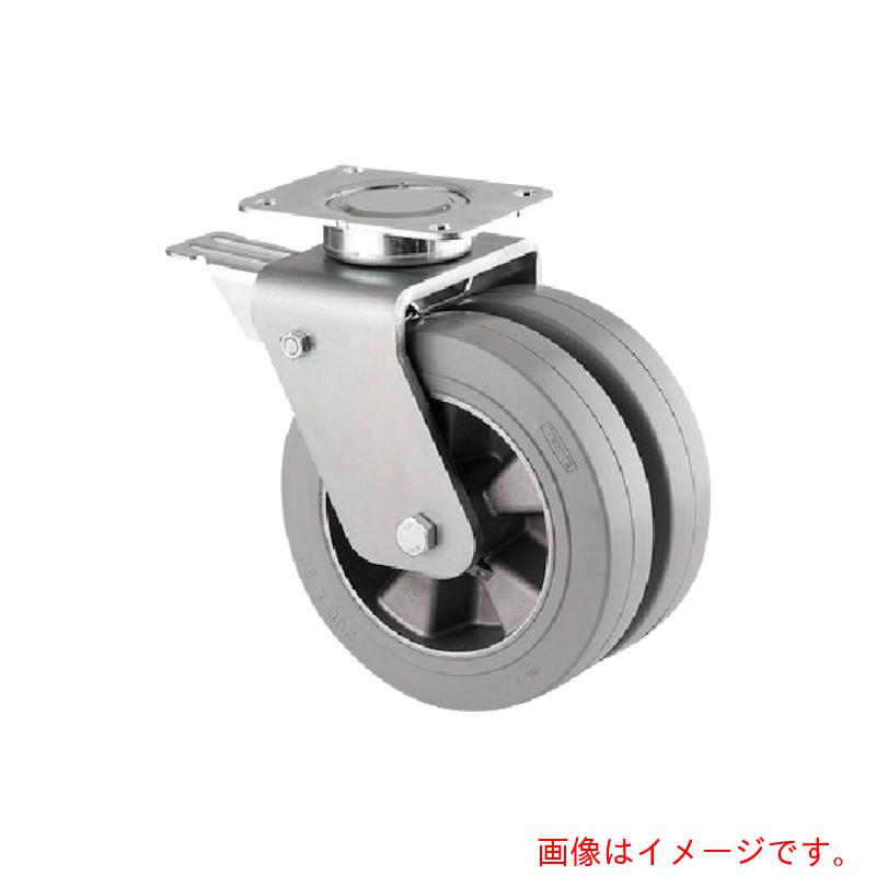 テンテキャスター（TENTE） 厄介なもの重用高性能双輪キャスター”ＤＥＬＴＡ ＴＷＩＮ”（天然ゴム車・タイア痕レスタイプ・メンテナンスフリー） φ１２５ 自在式（総締め鍵を掛ける付） 【品番：9942IFP125P63】